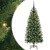 vidaXL Artificial Christmas Tree with 150 LEDs Green 120 cm PE and PVC