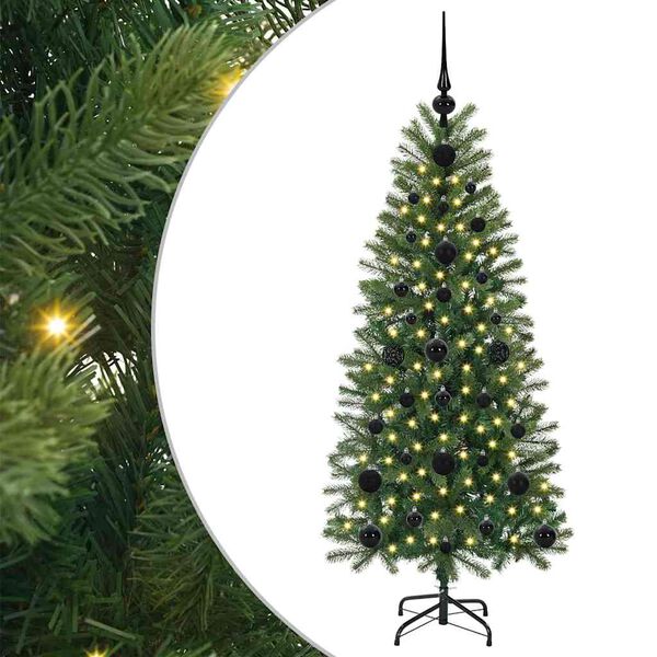 vidaXL Artificial Christmas Tree with 150 LEDs Green 120 cm PE and PVC