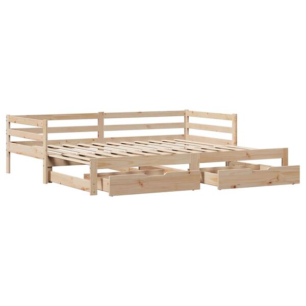 vidaXL Daybed with Drawers without Mattress 90x200 cm Solid Wood
