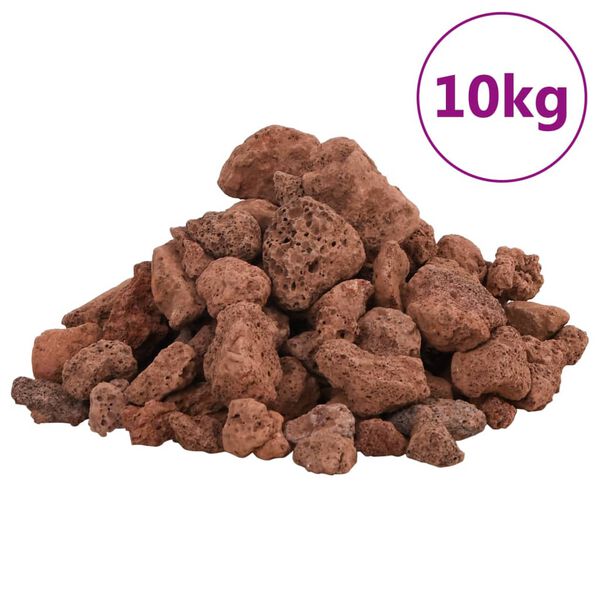 vidaXL Volcanic Rocks 10 kg Red 1-2 cm