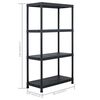 vidaXL Storage Shelf Racks 2 pcs Black 60x30x138 cm Plastic