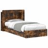 vidaXL Bed Frame with Storage Smoked Oak 90 x 190 cm Engineered Wood
