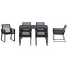vidaXL Garden Dining Set 7 pcs Black Poly Rattan