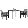 vidaXL Garden Dining Set 3 pcs Light grey Poly rattan