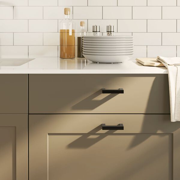 vidaXL Cabinet Handles 20 pcs Black 64 mm Stainless Steel