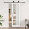 vidaXL Sliding Door ORKDAL White and Black 73.5 x 211 cm