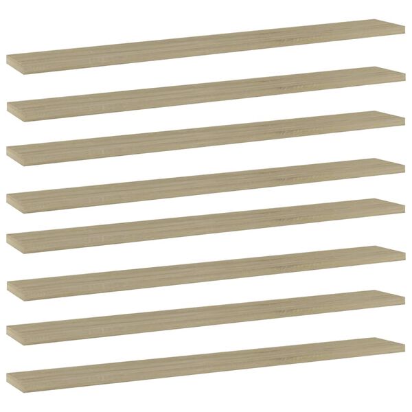 vidaXL Bookshelf Boards 8 pcs Sonoma Oak 80x10x1.5 cm Engineered Wood