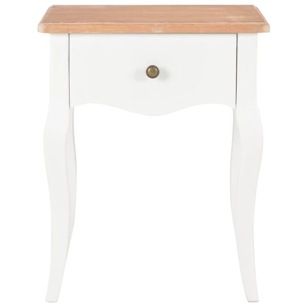vidaXL Nightstand White and Brown 40x30x50 cm Solid Pine Wood