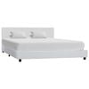 vidaXL Bed Frame without Mattress White Faux Leather 140x200 cm