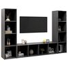 vidaXL TV Cabinets 3 pcs Grey 142.5x35x36.5 cm Engineered Wood