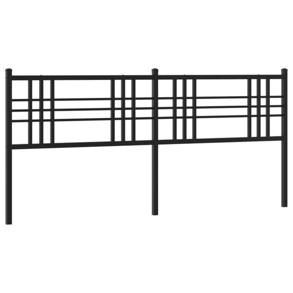vidaXL Metal Replace Headboard Black 200cm