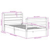vidaXL Bed Frame with Headboard without Mattress White 100x200 cm