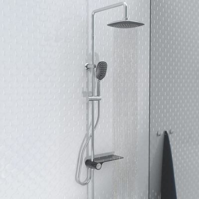 SCHÜTTE Overhead Shower Set with Lateral Tray AQUASTAR Chrome-Anthracite