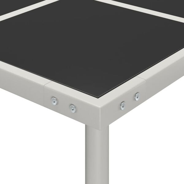 vidaXL Garden Dining Table 170x170x74.5 cm Glass and Steel
