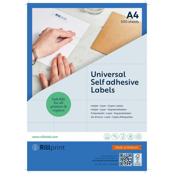 rillprint Self-adhesive Sticker Labels 105x148 mm 500 Sheets White