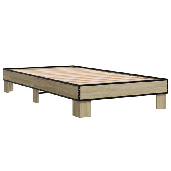 vidaXL Bed Frame without Mattress Sonoma Oak 75x190 cm Small Single