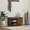 vidaXL Hall Bench with Cushion with Shelf Smoked Oak 80 x 38 x 46 cm