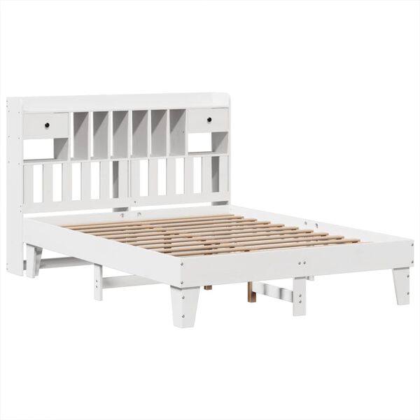 vidaXL Bed Frame without Mattress White 140x200 cm Solid Wood Pine