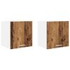 vidaXL Hanging Cabinet 2 pcs Old Wood and White Engineered Wood