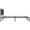 vidaXL Metal Bed Frame without Mattress with Headboard Black 120x190cm