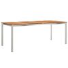 vidaXL Dining Table 200x90x75 cm Solid Teak Wood and Stainless Steel