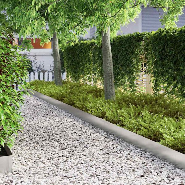 vidaXL Lawn Edging 4 pcs Silver 450 x 0.05 x 25 cm Galvanised Steel