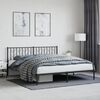 vidaXL Metal Bed Frame without Mattress with Headboard Black 183x213cm