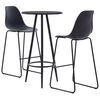 vidaXL 3 Piece Bar Set Plastic Black