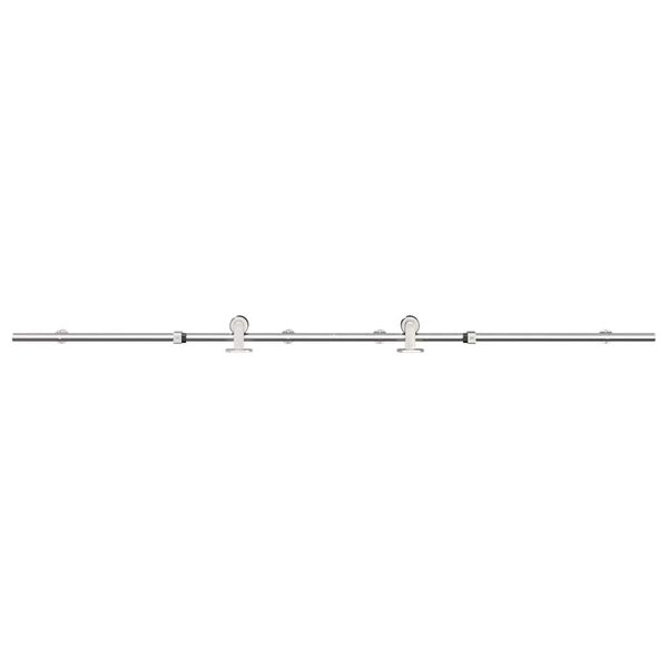 vidaXL Sliding Door Hardware Kit 183 cm Stainless Steel Silver