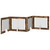 vidaXL Foldable Dog Gate with Stands 4 pcs Smoked Oak 401 cm