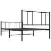 vidaXL Metal Bed Frame without Mattress with Footboard Black 100x200cm