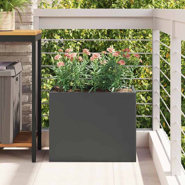 vidaXL Garden Planter Black 50 x 32 x 40 cm Cold-rolled Steel