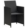 vidaXL 9 Piece Outdoor Dining Set with Cushions Poly Rattan Black