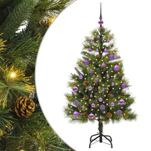 vidaXL Artificial Hinged Christmas Tree with Cones Green 150 cm