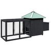 vidaXL Chicken Coop with Nest Box Grey 190x72x102 cm Solid Firwood