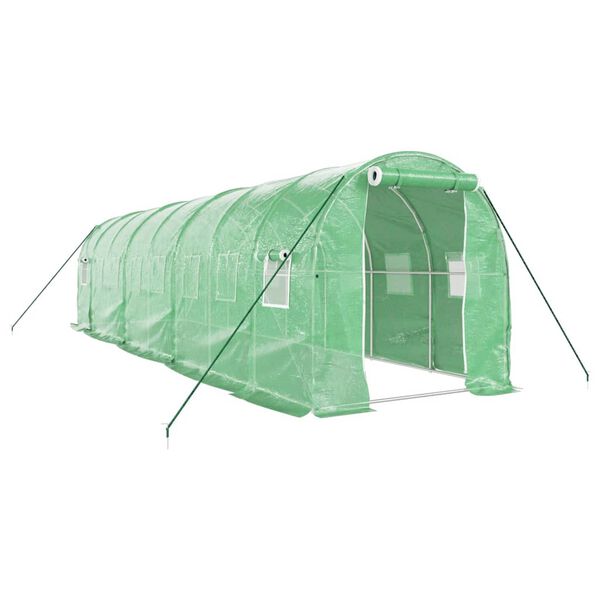 vidaXL Greenhouse with Steel Frame Green 16 m&sup2; 8x2x2 m