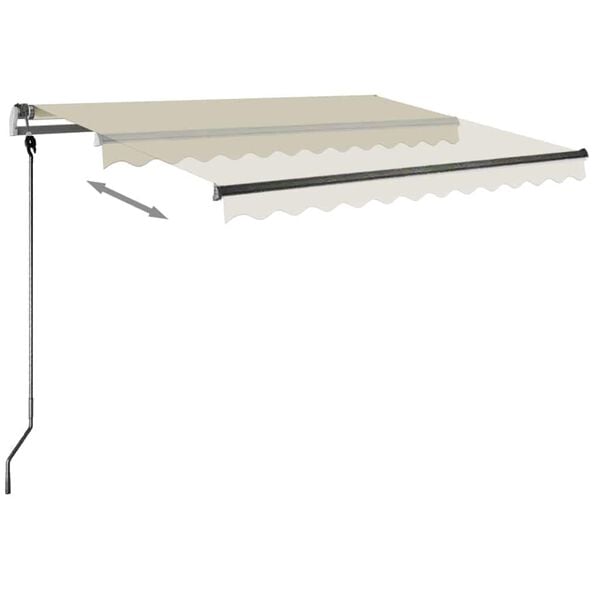 vidaXL Freestanding Manual Retractable Awning 350x250 cm Cream