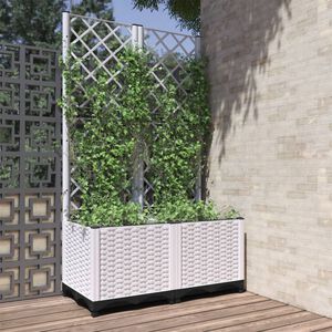 vidaXL Garden Planter White 80 x 40 x 136 cm