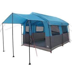 vidaXL Family Tent 4-Person with Roof Blue and Grey 324 x 255 x 230 cm