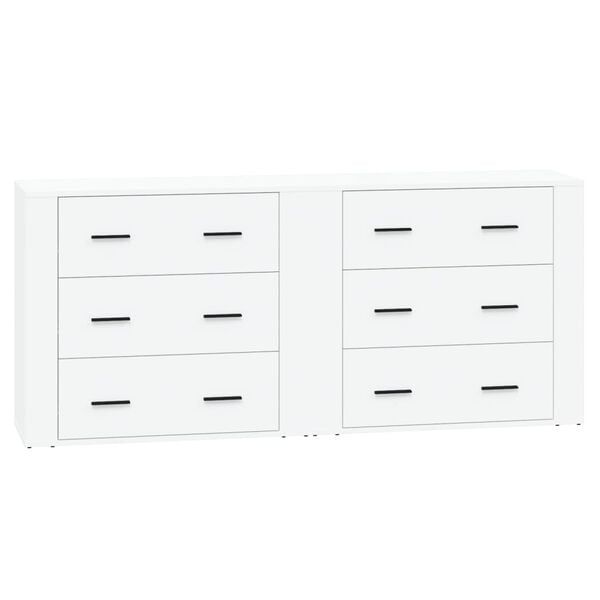 vidaXL Sideboards 2 pcs White Engineered Wood