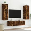 vidaXL TV Wall Cabinets with LED Lights 2 pcs Smoked Oak 60x35x31 cm