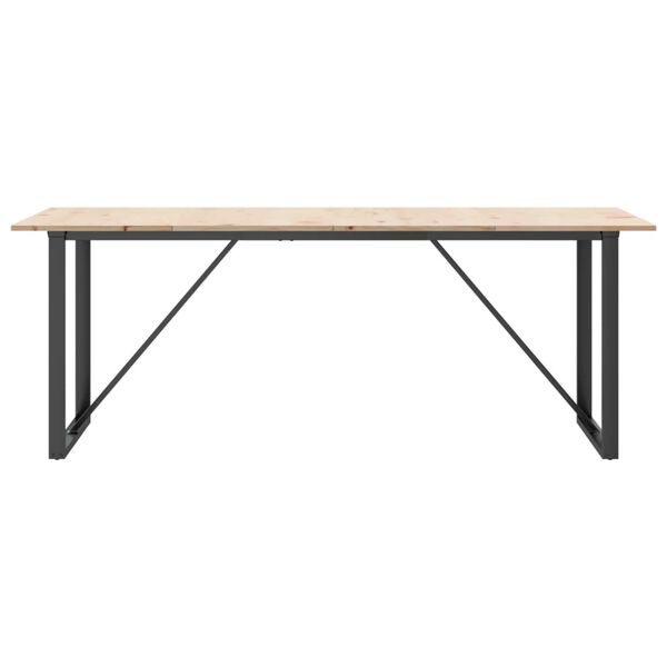 vidaXL Dining Table O-Frame 200x100x75 cm Solid Wood Pine and Steel