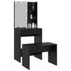 vidaXL Dressing Table Set with LED Black Engineered Wood
