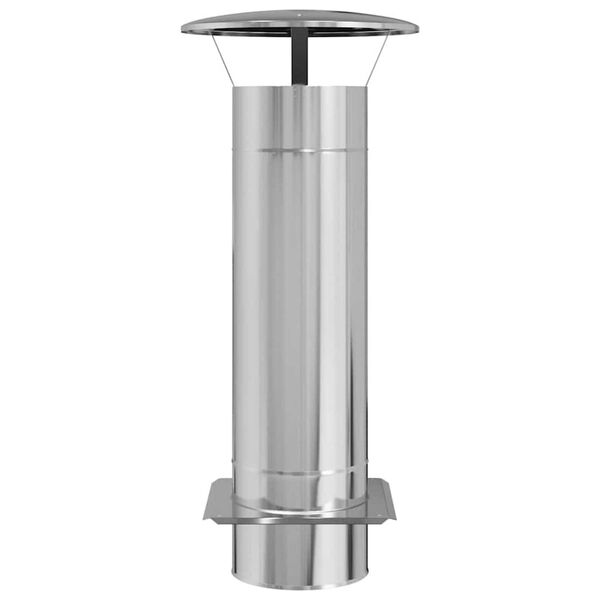 vidaXL Chimney Extension Silver 35 x 35 x 82 cm Stainless Steel