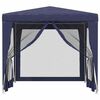 vidaXL Party Tent with 4 Mesh Sidewalls Blue 2.5x2.5 m HDPE