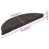 vidaXL Stair Mats Self-adhesive 10 pcs 56x17x3 cm Anthracite Half Round