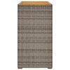 vidaXL Garden Side Table with Wooden Top Grey 100x40x75 cm Poly Rattan