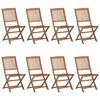 vidaXL Folding Chairs 8 pcs Solid Acacia Wood