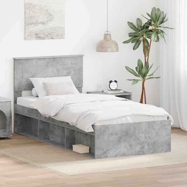 vidaXL Bed Frame Concerte Grey 75 x 190 cm Engineered wood