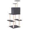 vidaXL Cat Tree with Sisal Scratching Posts Dark Grey 144.5 cm